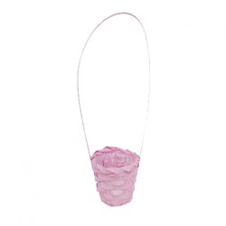 Bambusz füles kosár, rózsaszín, 9x7,5 cm