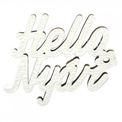 Fa felirat, "Hello Nyár", fehér, 5,5x5 cm