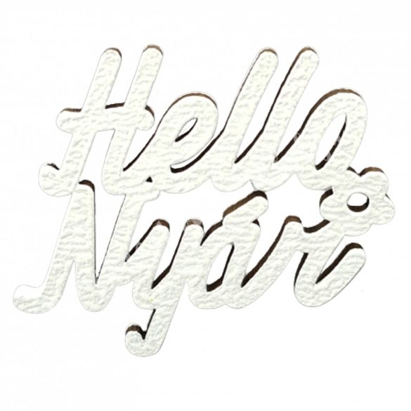 Fa felirat, "Hello Nyár", fehér, 5,5x5 cm