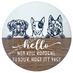 Fa tábla, kutyák, 11,8 cm