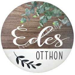 Fa tábla, kerek, Édes otthon, 12 cm