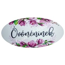 Dekorkarton tábla, "Óvónéninek", 8x4 cm