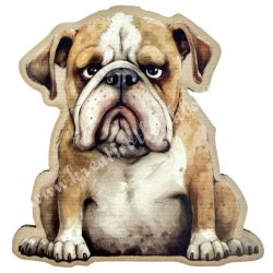 Dekorkarton tábla, angol bulldog, 7x7 cm