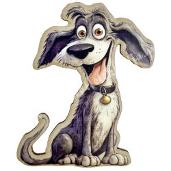 Dekorkarton tábla, kutya, 6x7,5 cm