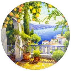 Fa tábla, kerek, Capri, 11,8 cm