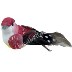 Csipeszes madárka, piros, 10x4 cm