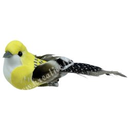 Csipeszes madárka, sárga, 10x4 cm