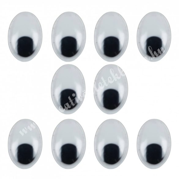 Ovális ragasztható mozgó szem, 8x10 mm