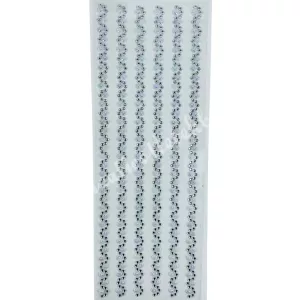 Öntapadós strasszfüzér, ezüst, 1x26 cm, 6 db/csomag