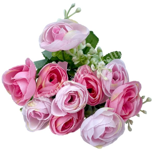 Boglárka virágcsokor, rezgővel, rózsaszín, 30 cm