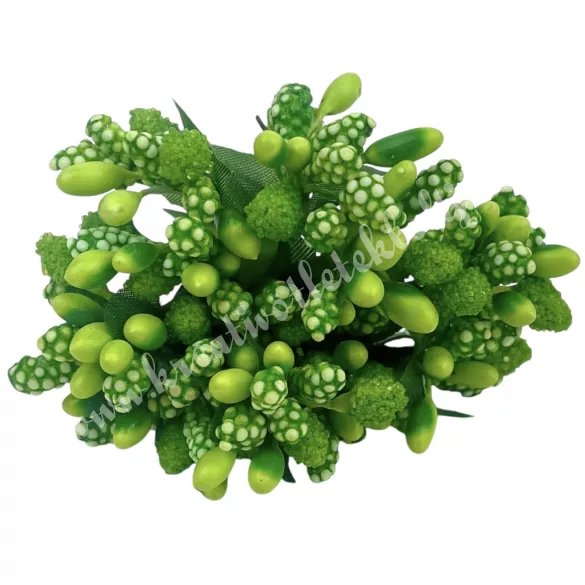 Bogyós mini csokor, zöld, 9 cm