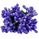 Bogyós mini csokor, lila, 9 cm
