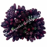Bogyós mini csokor, bordó, 9 cm