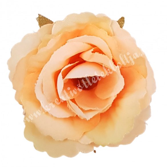 Fodros rózsafej, barack, 4 cm