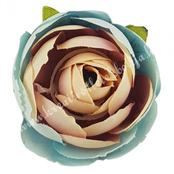 Dekor virágfej, pasztell kék-rózsaszín, 3 cm