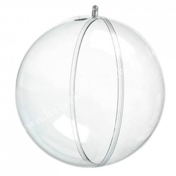 Műanyag gömb, kettéosztható, 13,5 cm