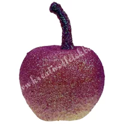 Hungarocell alma, csillámos, burgundi-krém, 3,5x4,5 cm