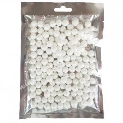 Hungarocell csillámos golyók, fehér, 10 gr/csomag