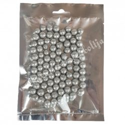 Hungarocell csillámos golyók, ezüst, 10 gr/csomag