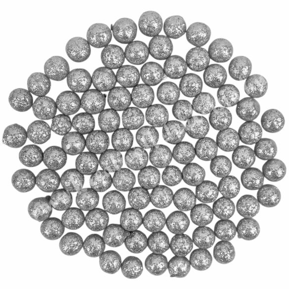 Hungarocell csillámos golyók, ezüst, 0,8 cm