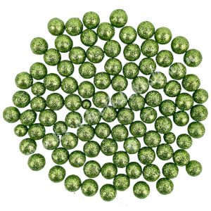 Hungarocell csillámos golyók, olívazöld, 1,2 cm, 10 gr/csomag