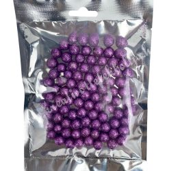 Hungarocell csillámos golyók, lila, 1,2 cm, 10 gr/csomag