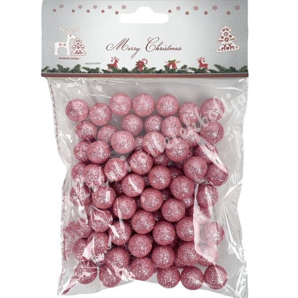 Hungarocell csillámos golyók, rózsaszín, 10 gr/csomag
