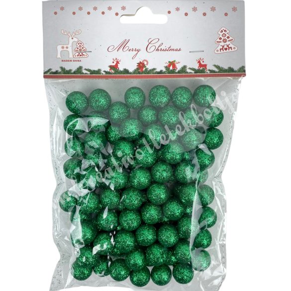 Hungarocell csillámos golyók, sötétzöld, 10 gr/csomag