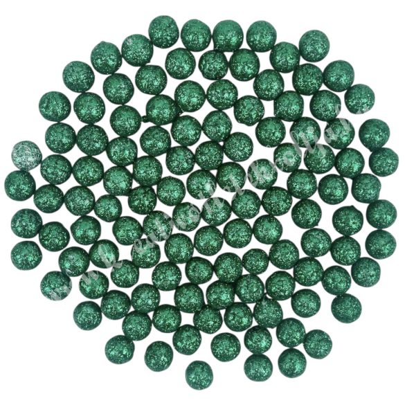 Hungarocell csillámos golyók, sötétzöld, 0,8 cm
