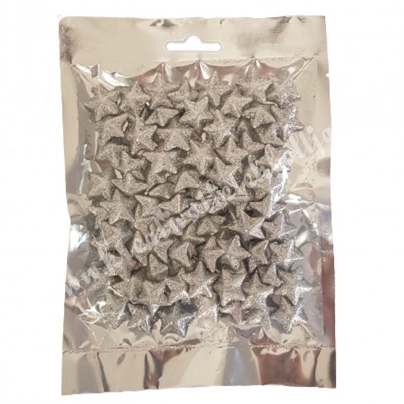 Hungarocell csillagok, ezüst, 10 gr/csomag