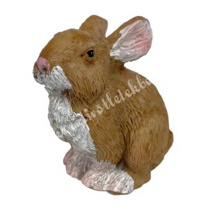 Polyresin barna nyuszi, 3,5x3 cm