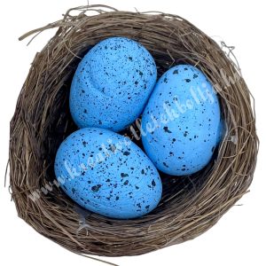 Tojás fészekben, kék, 6,5x2,5 cm