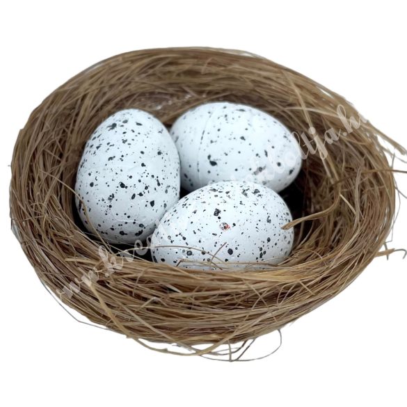 Tojás fészekben, fehér, 6,5x2,5 cm