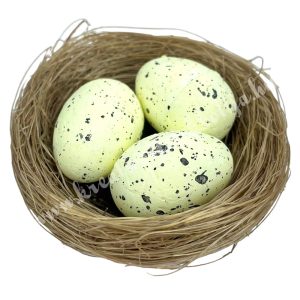 Tojás fészekben, sárga, 6,5x2,5 cm