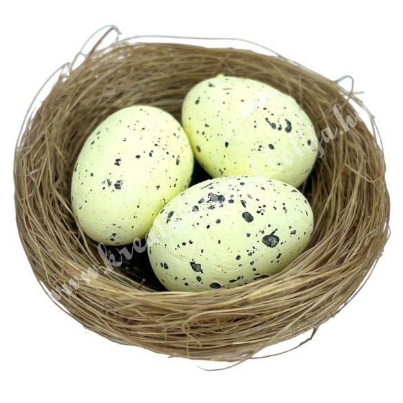 Tojás fészekben, sárga, 6,5x2,5 cm