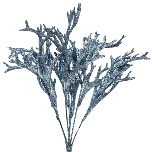 Csillámos szarvasagancs páfrány, ezüst, 36 cm