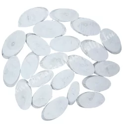 Fa dekoráció, ovális fehér, 80 gr/csomag