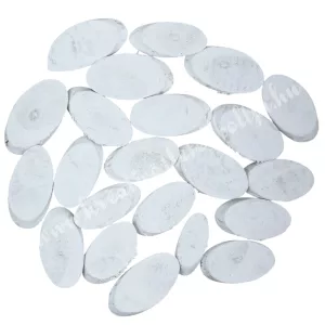 Fa dekoráció, ovális fehér, 80 gr/csomag