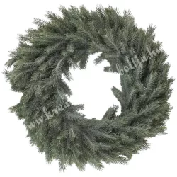 Fenyőkoszorú, deres, zöld, 45 cm