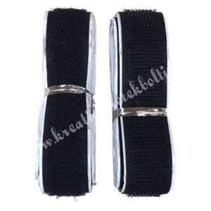  Tépőzár, fekete, 2 cm x 1 méter/csomag