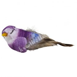 Csipeszes madárka, lila, 7x3 cm