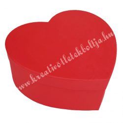 Szív alakú doboz, piros, 15,5x6 cm