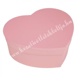 Szív alakú doboz, rózsaszín, 24x8,5 cm