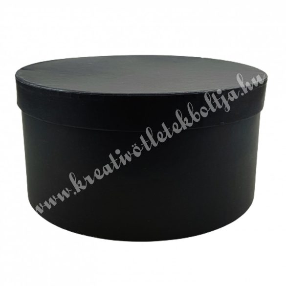 Kerek kalapdoboz, fekete, 18x9,5 cm