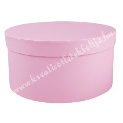 Kerek kalapdoboz, rózsaszín, 15x7 cm