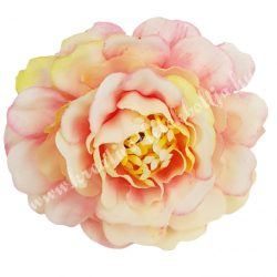 Fodros virágfej, cirmos rózsaszín, 5 cm