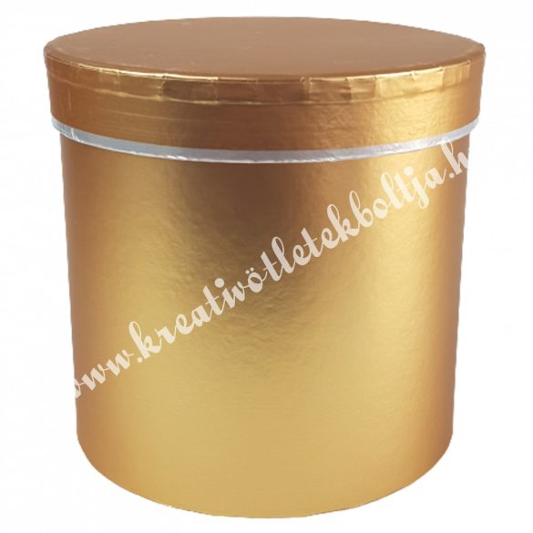 Kör alakú doboz, metál arany, 15,5x15 cm