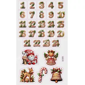 Matrica, mézi, advent, átlátszó, 15x25,5 cm, 29 db/csomag