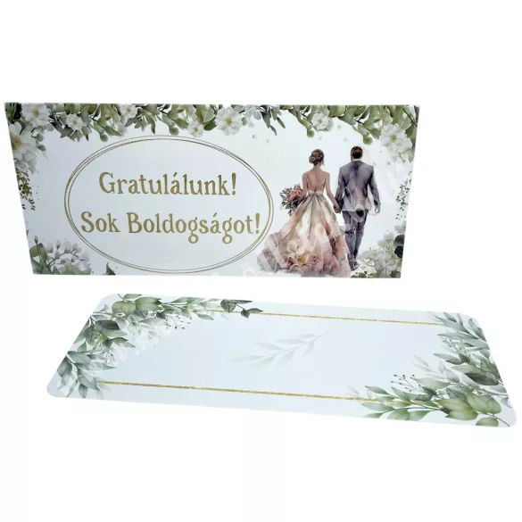 Pénzátadó boríték, Gratulálunk! Sok Boldogságot!, 18,7x8,5 cm
