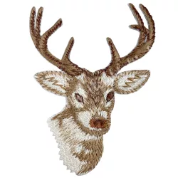 Vasalható matrica, szarvasfej, 6x8 cm